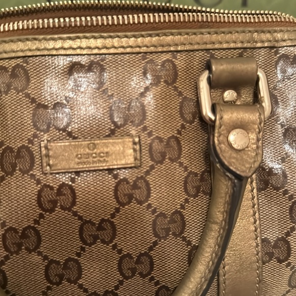 Gucci, Rare metallic gold Gucci mini sachel with bonus Gucci charm - Picture 8 of 14